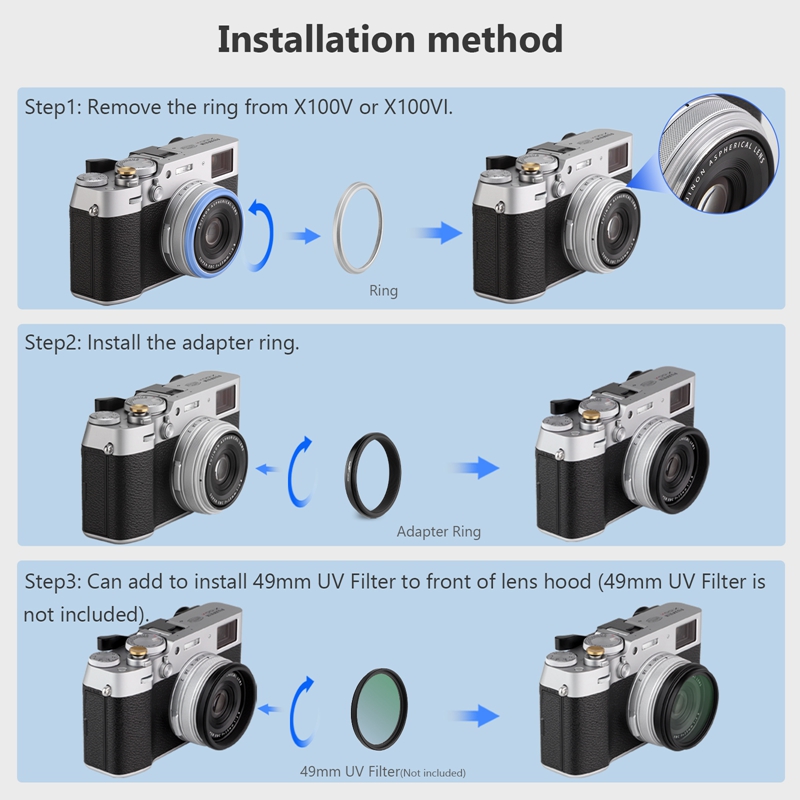 Haoge Lens Filter Adapter Ring - Fujifilm Camera X100Vi recension och pris
