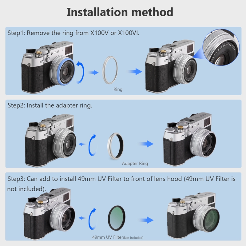 Haoge Lens Filter Adapter Ring - Fujifilm Camera X100Vi recension och pris